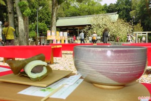 お抹茶でお花見♪