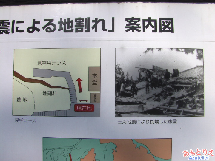 三河地震により倒壊した家屋